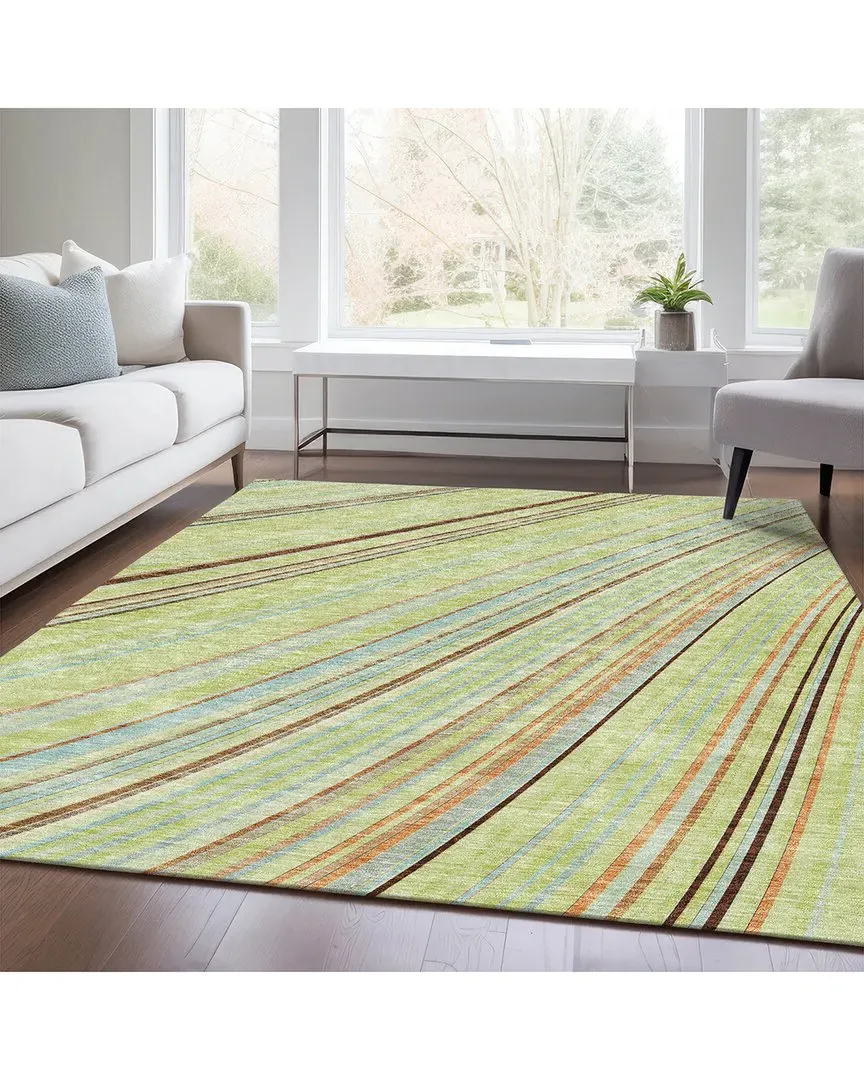 Washable Area Rug - Green, Polyester
