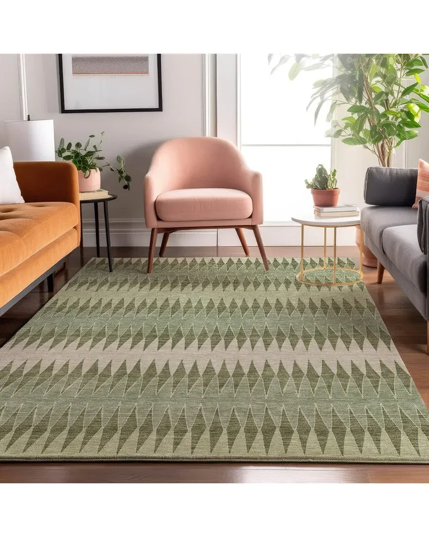 Washable Area Rug - Green, Polyester