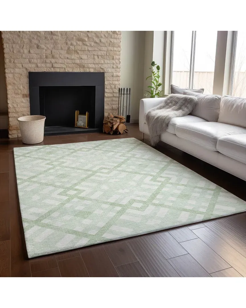 Washable Area Rug - Green, Polyester