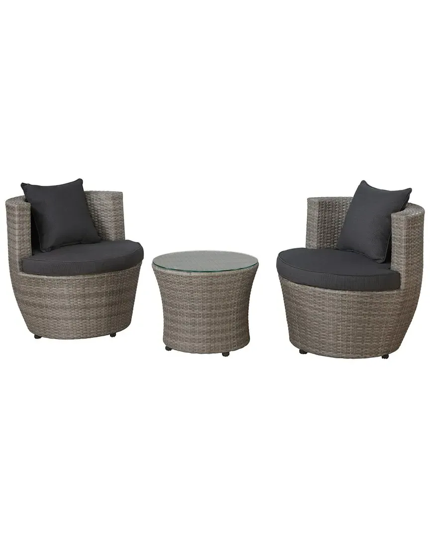 Bistro 3-Piece Conversation Set with Glass Table - Coffee image