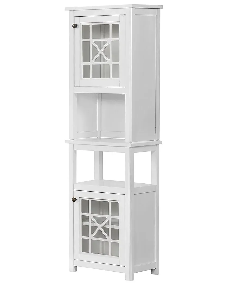 Derby Bath Storage Cabinet with Hutch - White image