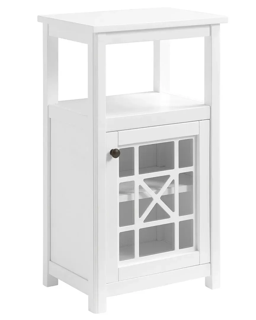 Derby Floor Storage Cabinet with Glass Door - White image