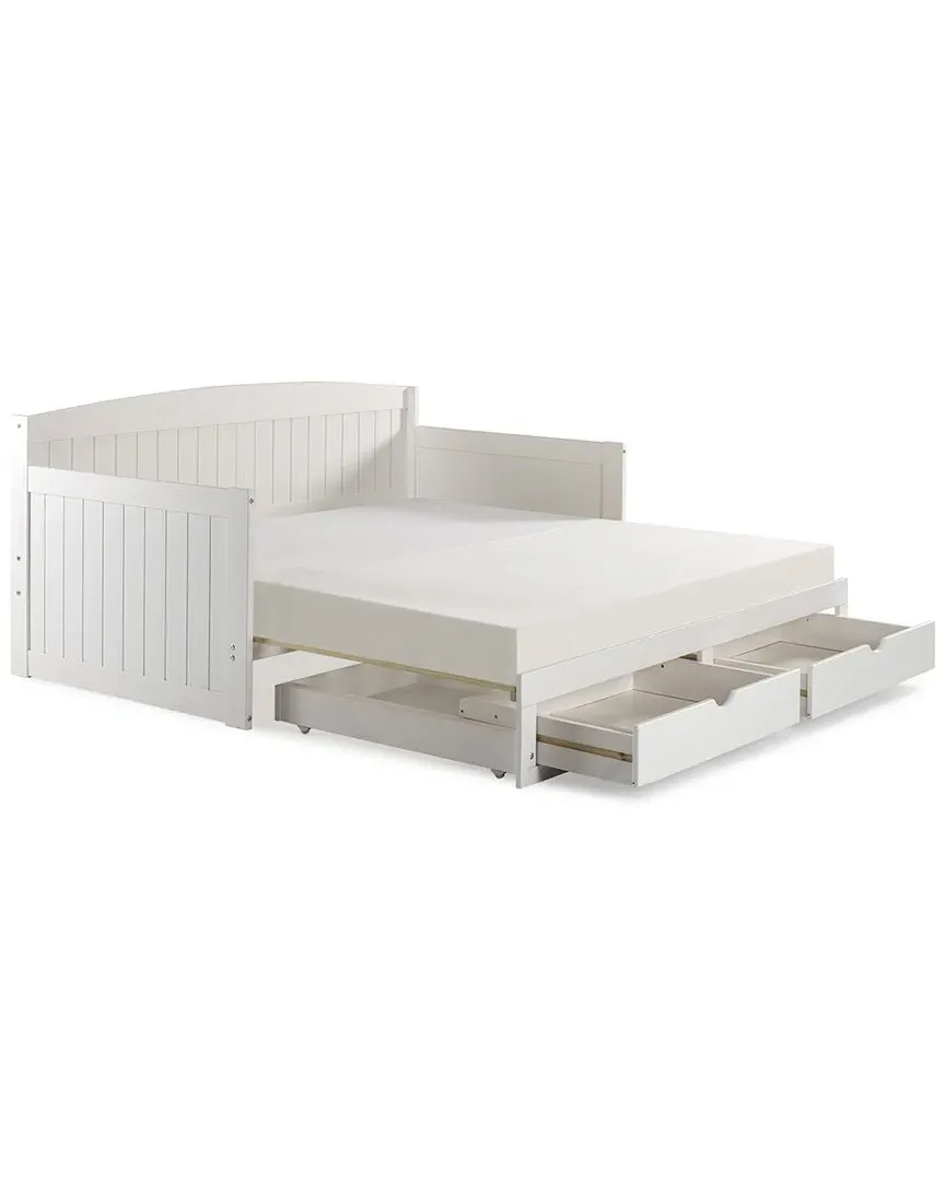 Harmony Daybed with King Conversion - White, Pine