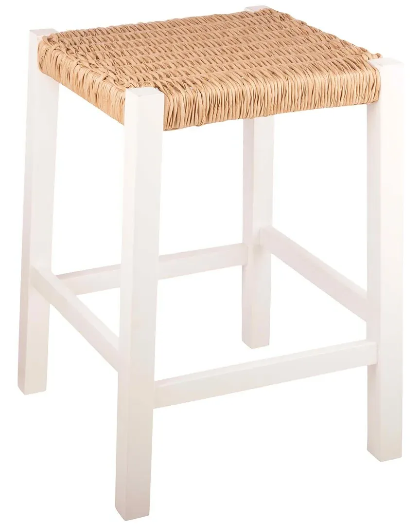 Newport 24in Counter Height Stool - White, Rubberwood