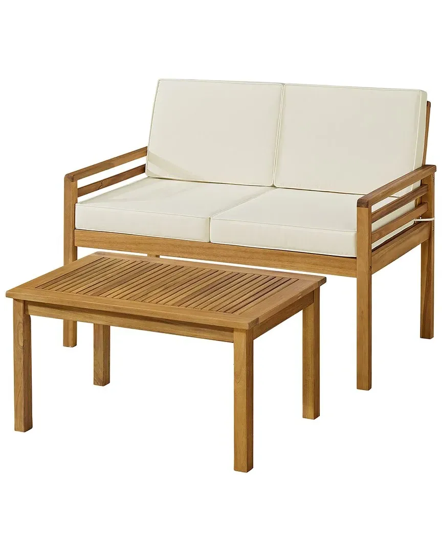 Okemo 2-Piece Patio Set with Loveseat - Natural, Acacia Wood