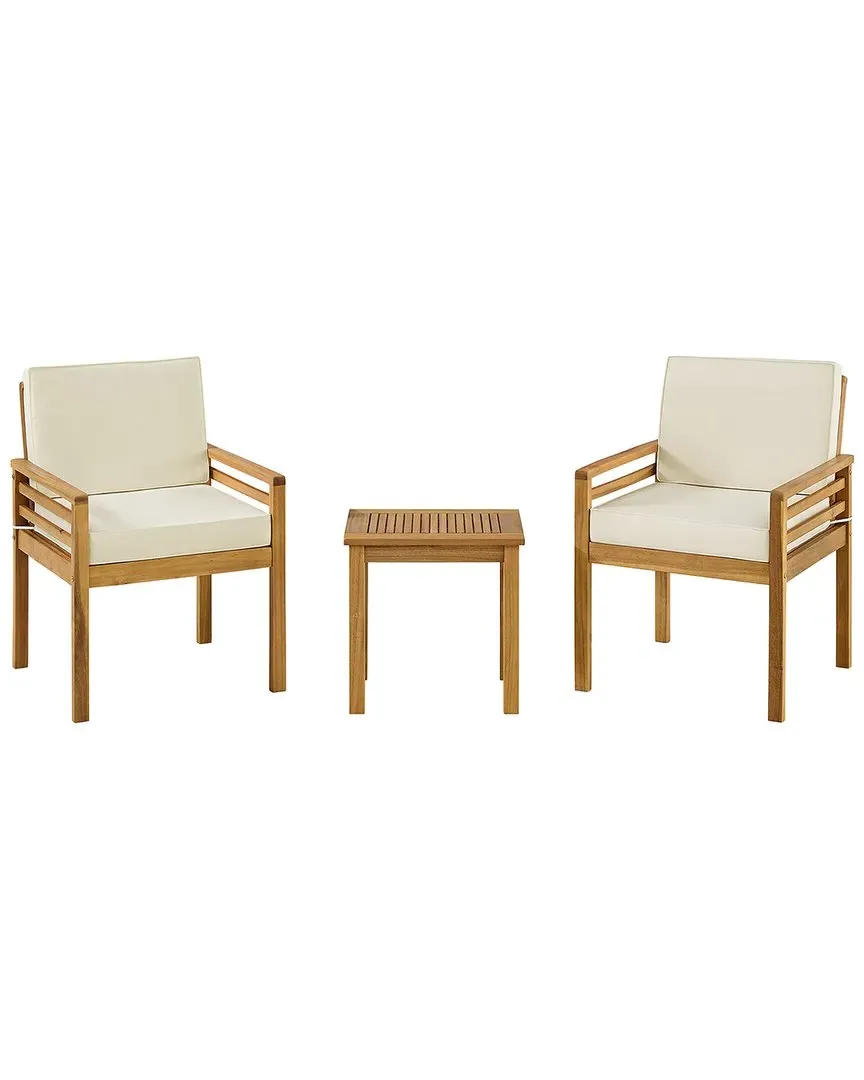 Okemo 3-Piece Bistro Set with Side Table - Natural, Acacia Wood image