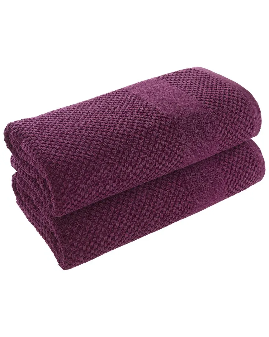 Antimicrobial Honeycomb Bath Sheet Pack of 2 - Fig, Turkish Cotton image