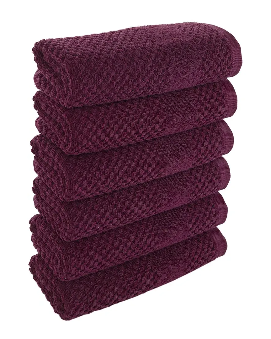Antimicrobial Honeycomb Hand Towel Pack of 6 - Fig