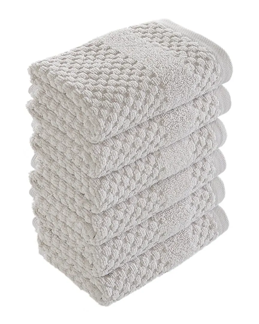 Antimicrobial Honeycomb Washcloth Pack of 6 - Silver image
