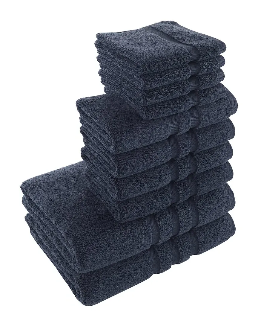 Antimicrobial Irvington 10pc Towel Set - Navy, Turkish Cotton