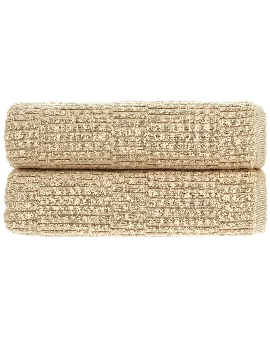 Antimicrobial Oxford Bath Sheet Pack of 2 - Linen, Turkish Cotton