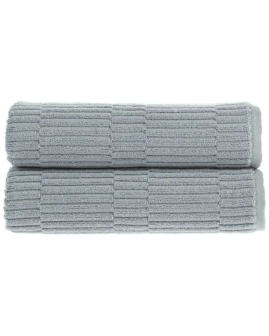 Antimicrobial Oxford Bath Sheet Pack of 2 - Quarry, Turkish Cotton