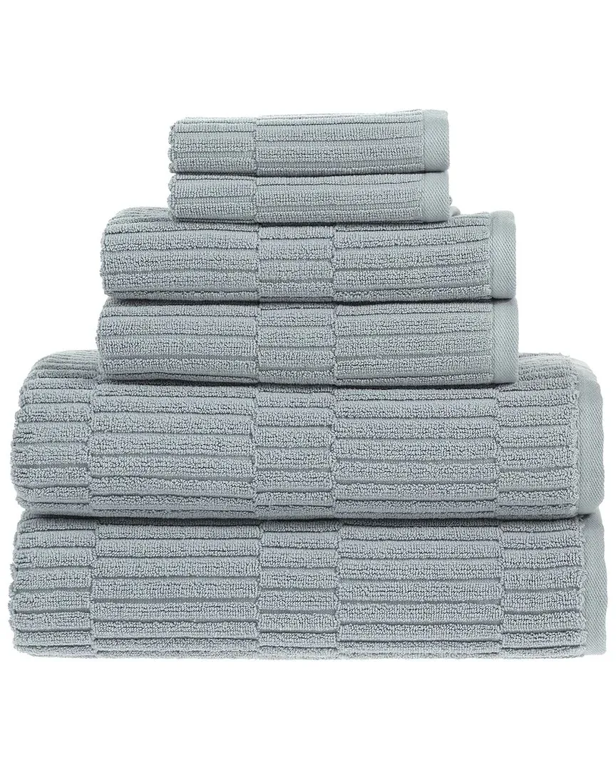 Antimicrobial Oxford Royale 6Pc Towel Set - Quarry, Turkish Cotton
