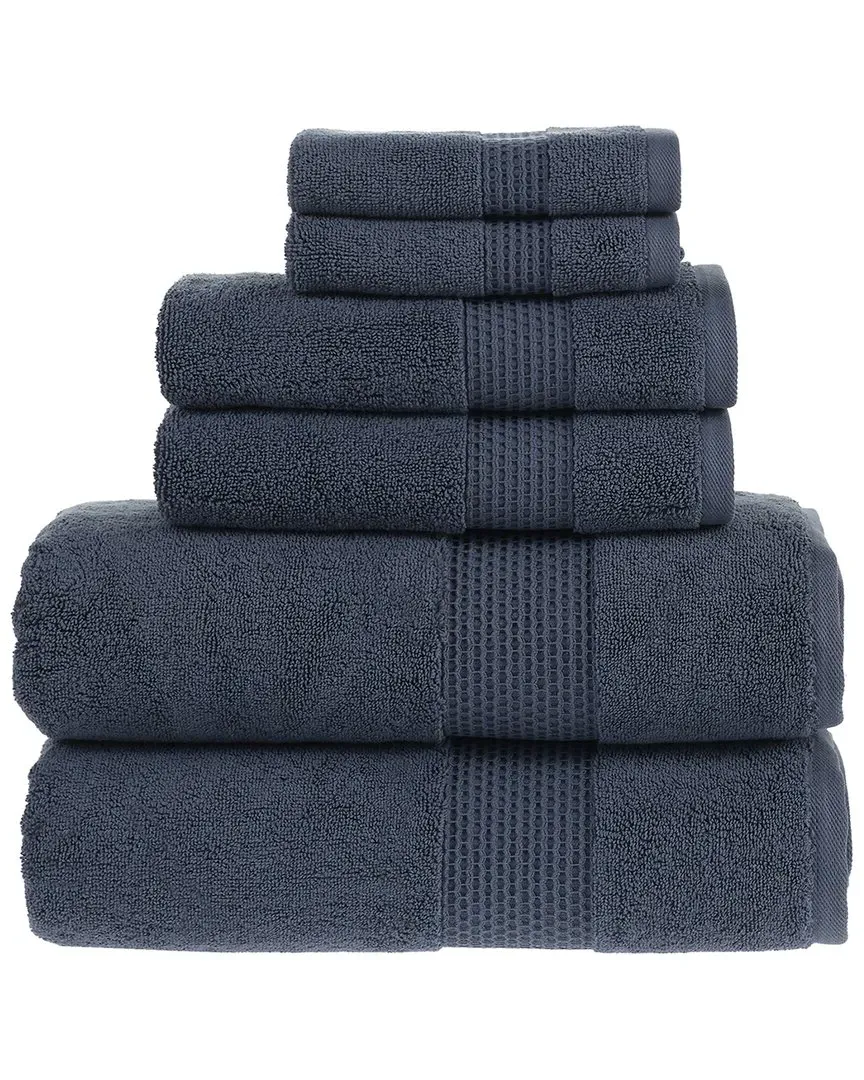 Antimicrobial Rhapsody Royale 6Pc Towel Set - Pale Midnight, Turkish Cotton