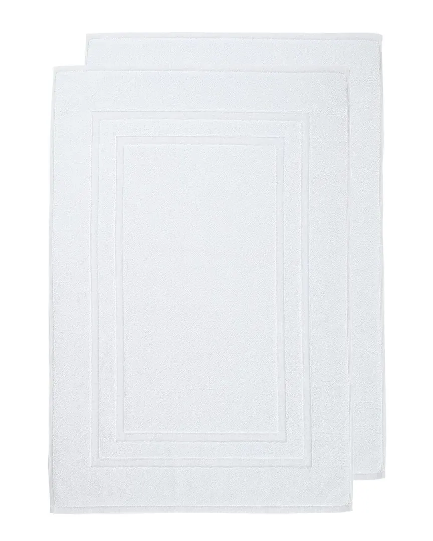 Irvington Antimicrobial Bath Mat Pack of 2 - White, Turkish Cotton