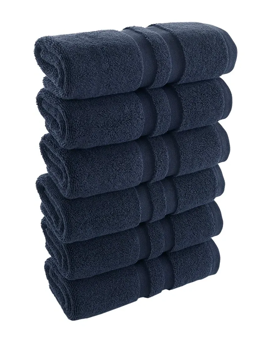 Irvington Antimicrobial Hand Towel Pack of 6 - Navy, Cotton