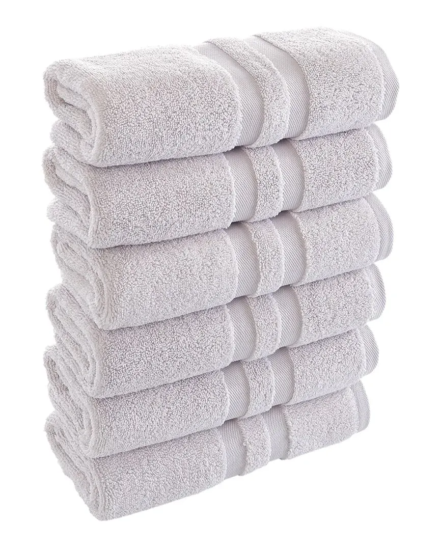 Irvington Antimicrobial Hand Towel Pack of 6 - Silver, Cotton