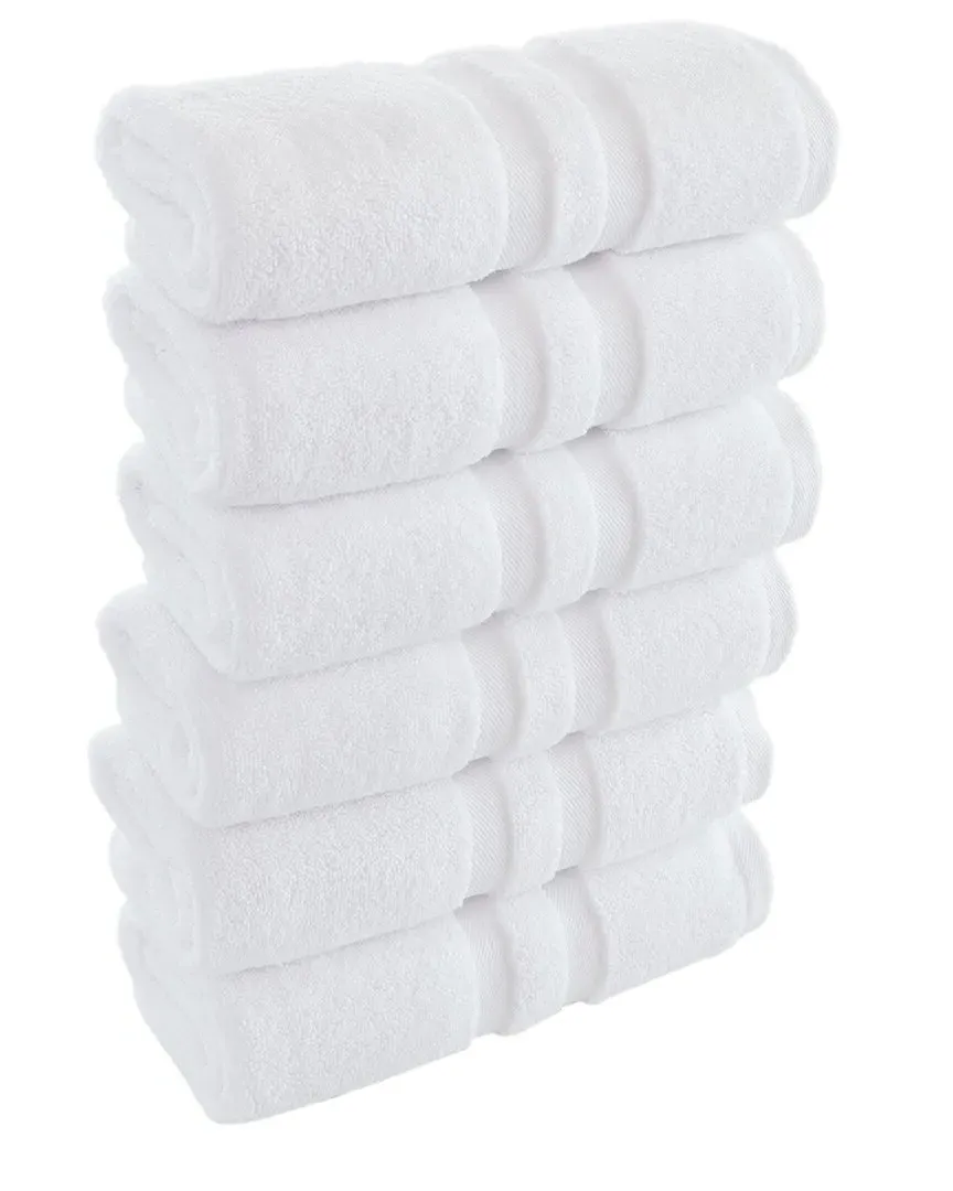 Irvington Antimicrobial Hand Towel Pack of 6 - White, Cotton