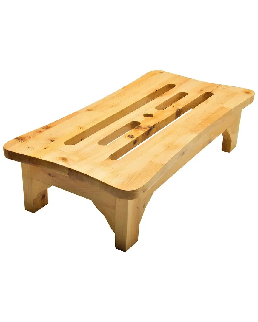 24in Bathroom Wooden Stool - Natural Wood, Cedar
