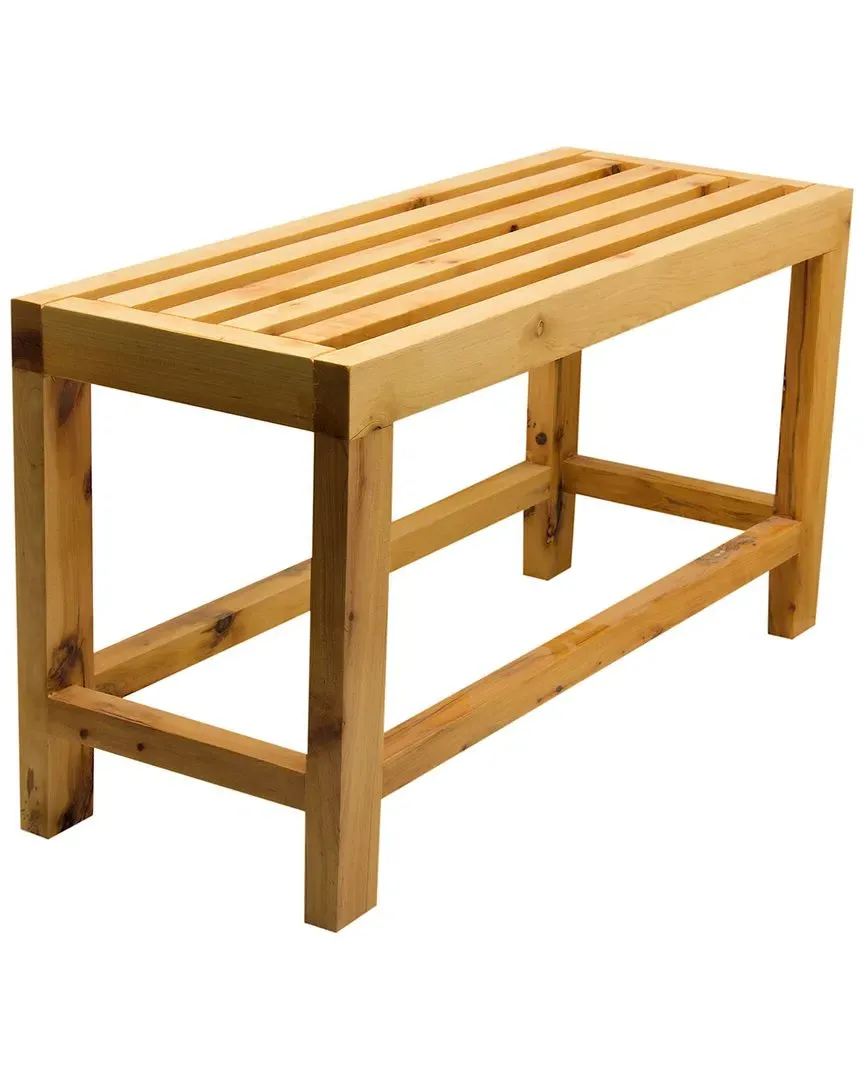 26" Single Person Sitting Bench - Natural Wood, Cedar image
