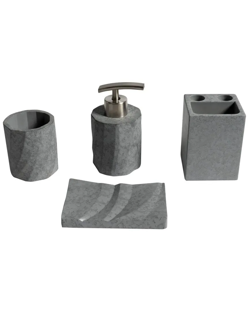 Alfi 4-Piece Bathroom Accessory Set - Grey, Concrete image