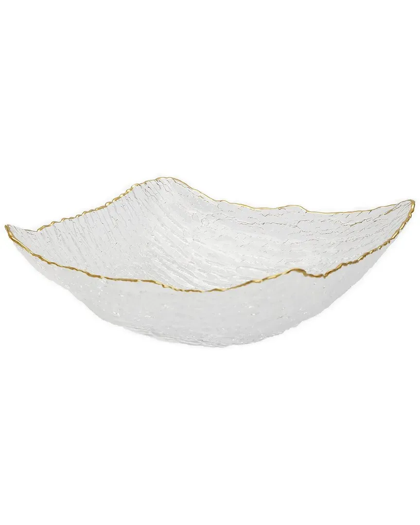 Large Square Salad Bowl - Gold, Glass image