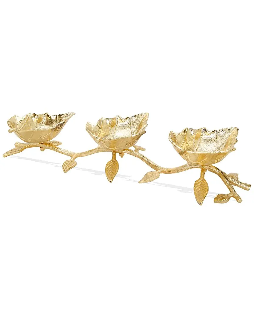 Leaf 3 Sectional Relish Dish - Gold, Stainless Steel