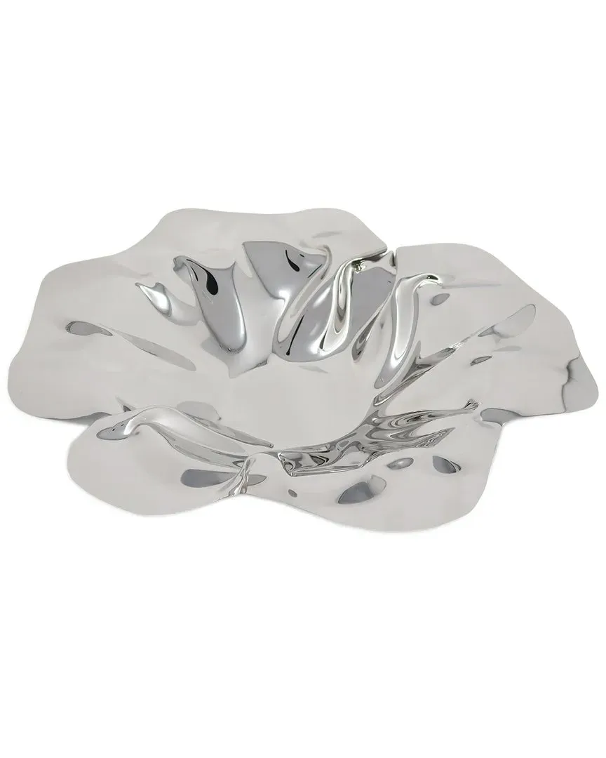 Round Crumpled Bowl - Silver, Stainless Steel