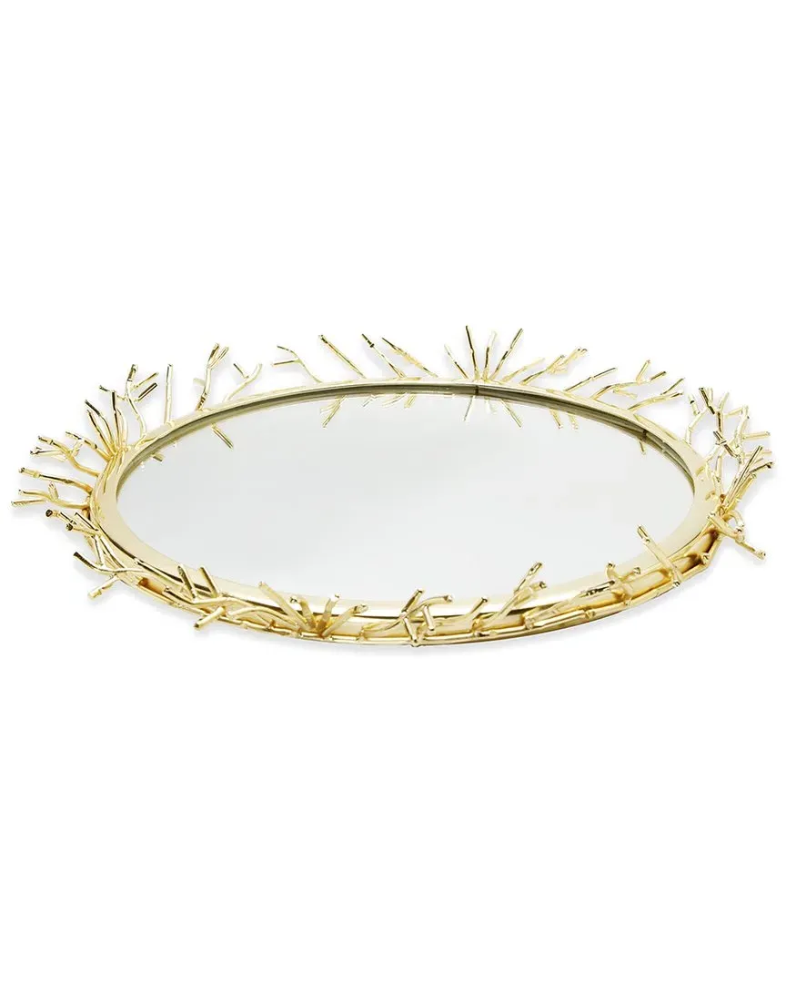 Round Mirror Tray - Gold