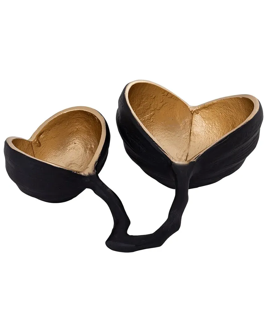 Set of 2 Nut Shaped Bowls - Black, Stainless Steel image