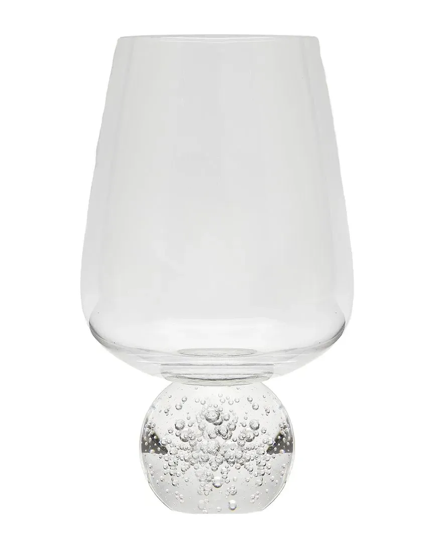 Set of 6 Wine Glasses on Crystal Ball Pedestal - Gold