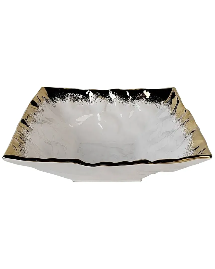 Square Salad Bowl with Edge - White, Porcelain image