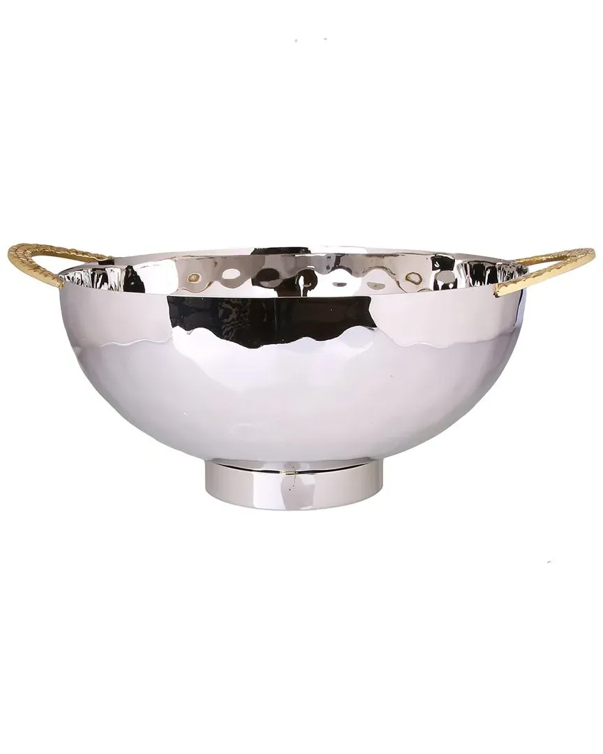 Stainless Steel Salad Bowl with Mosaic Handles - Silver image