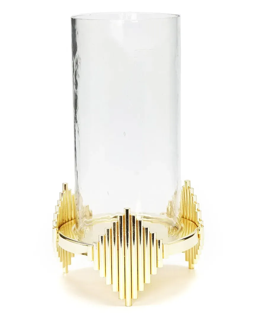 Symmetrical Candle Holder - Gold, Glass