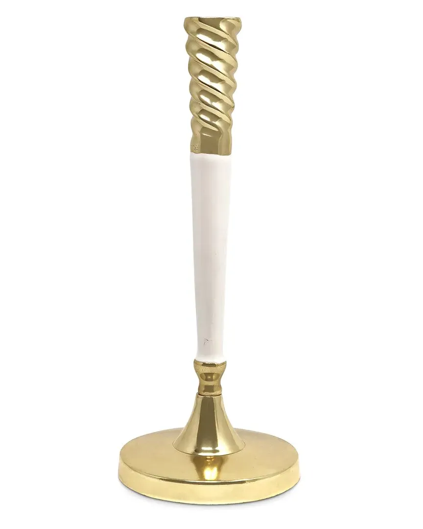 Twisted Tapered Candle Holder - Gold, Stainless Steel