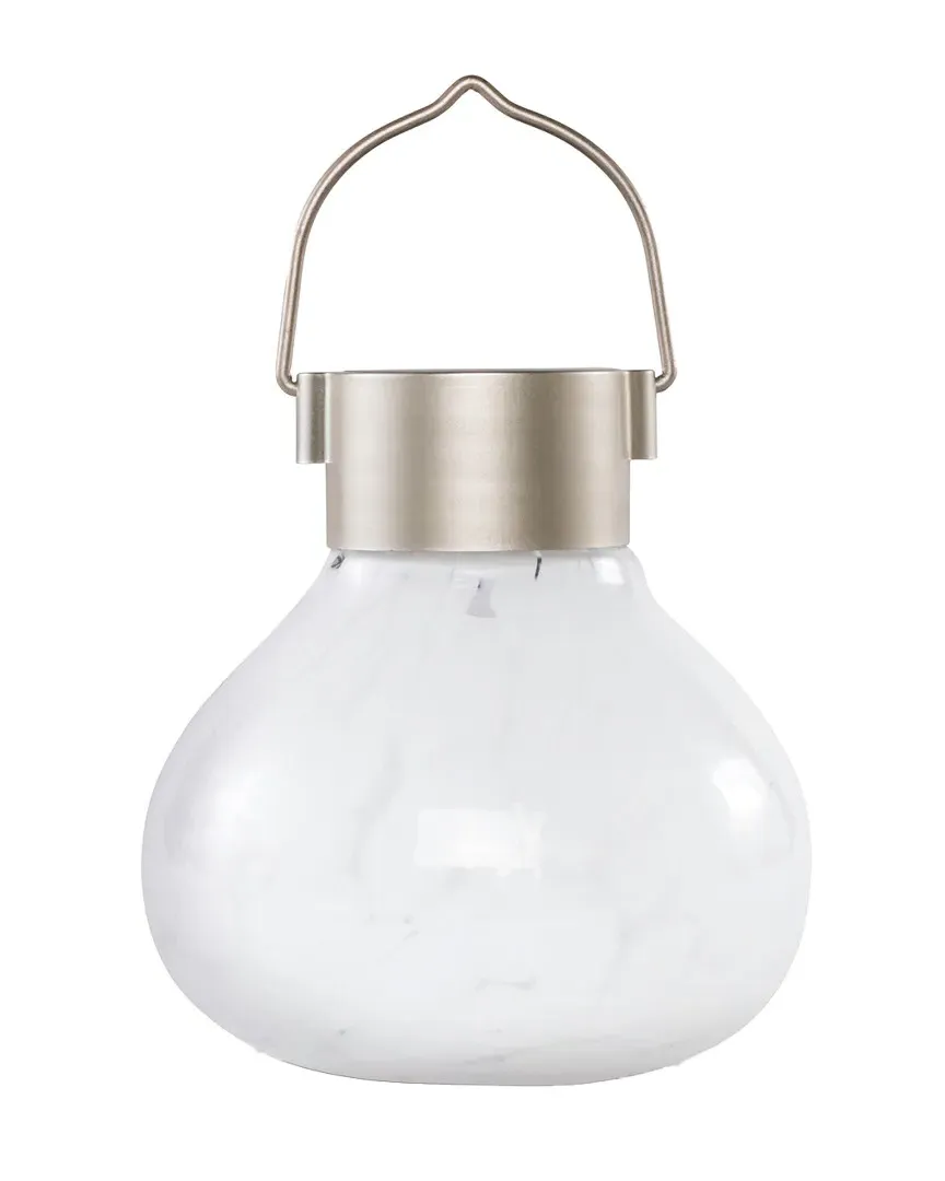 Solar Glass Tea Lantern - White