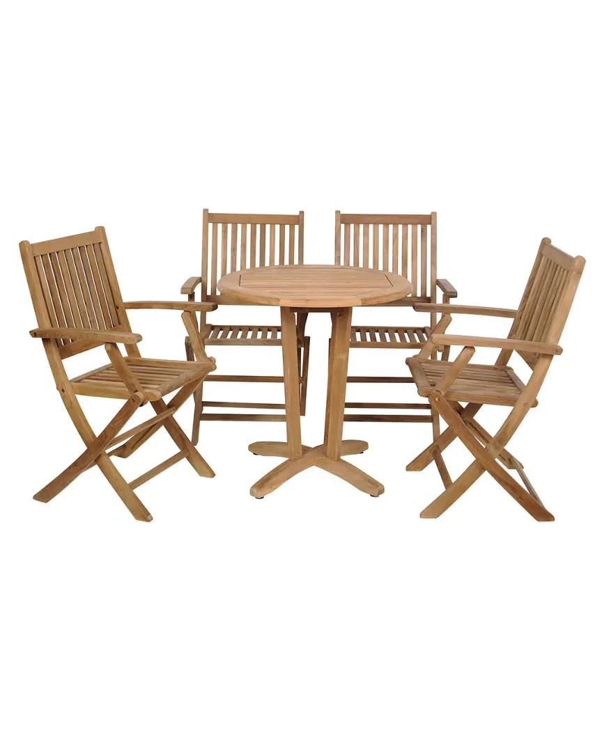 5-Piece Bistro Set - Brown, Teak