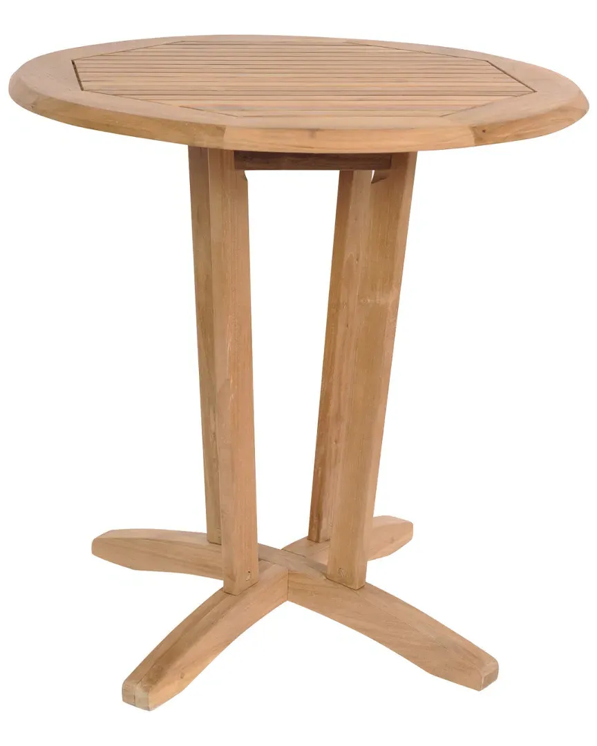 Round Bistro Table - Light Brown, Teak image