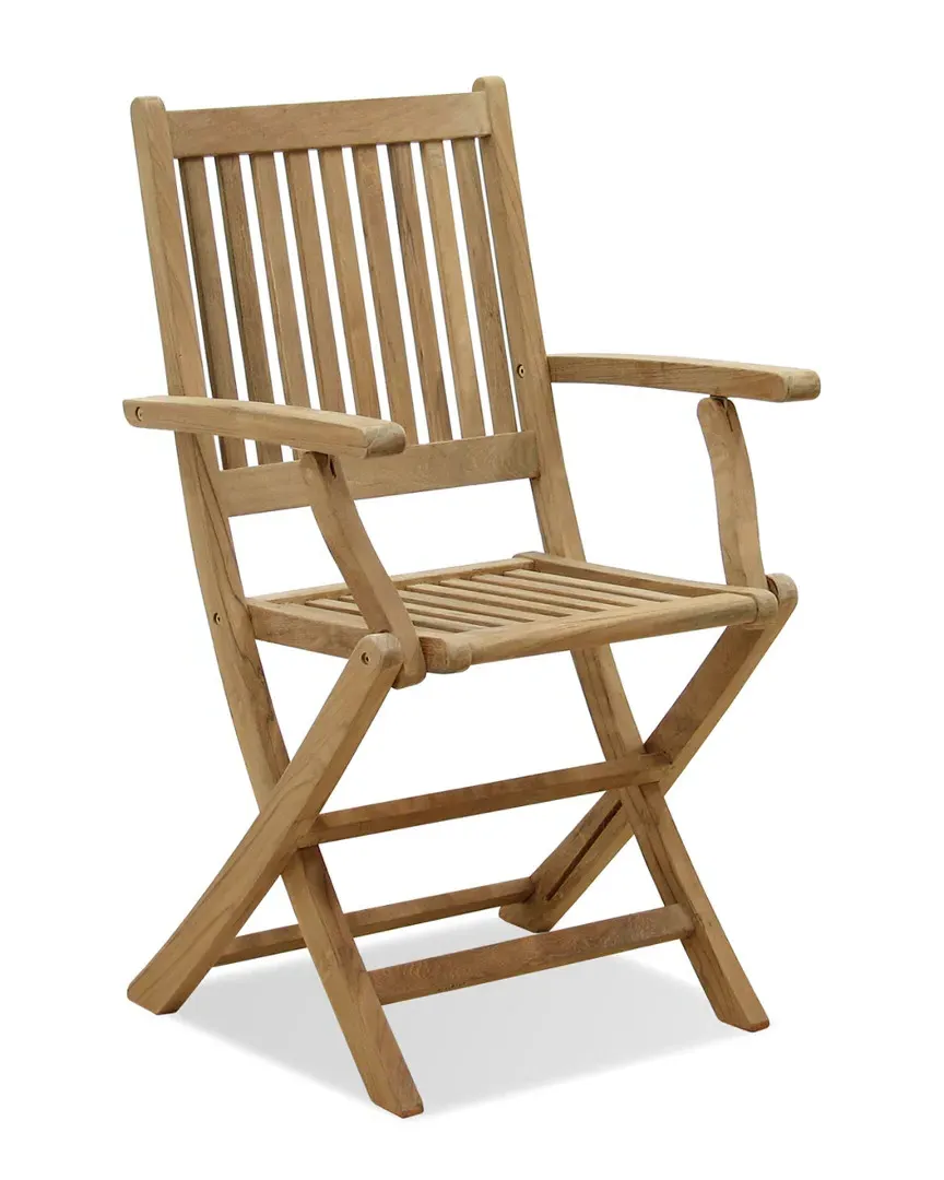 Teak 2pc Folding Dining Chairs - Brown