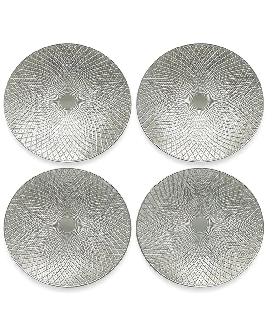 Artemis Set of 4 Charger Plates - Silver, Polypropylene image