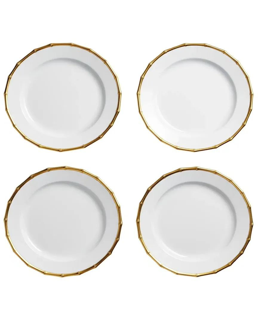 Bamboo Set of 4 Charger Plates - White, Polypropylene