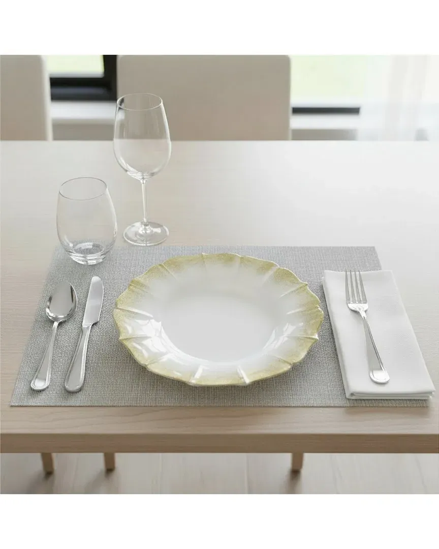 Contessa Glitter Rim Charger Plate - Gold, Glass image