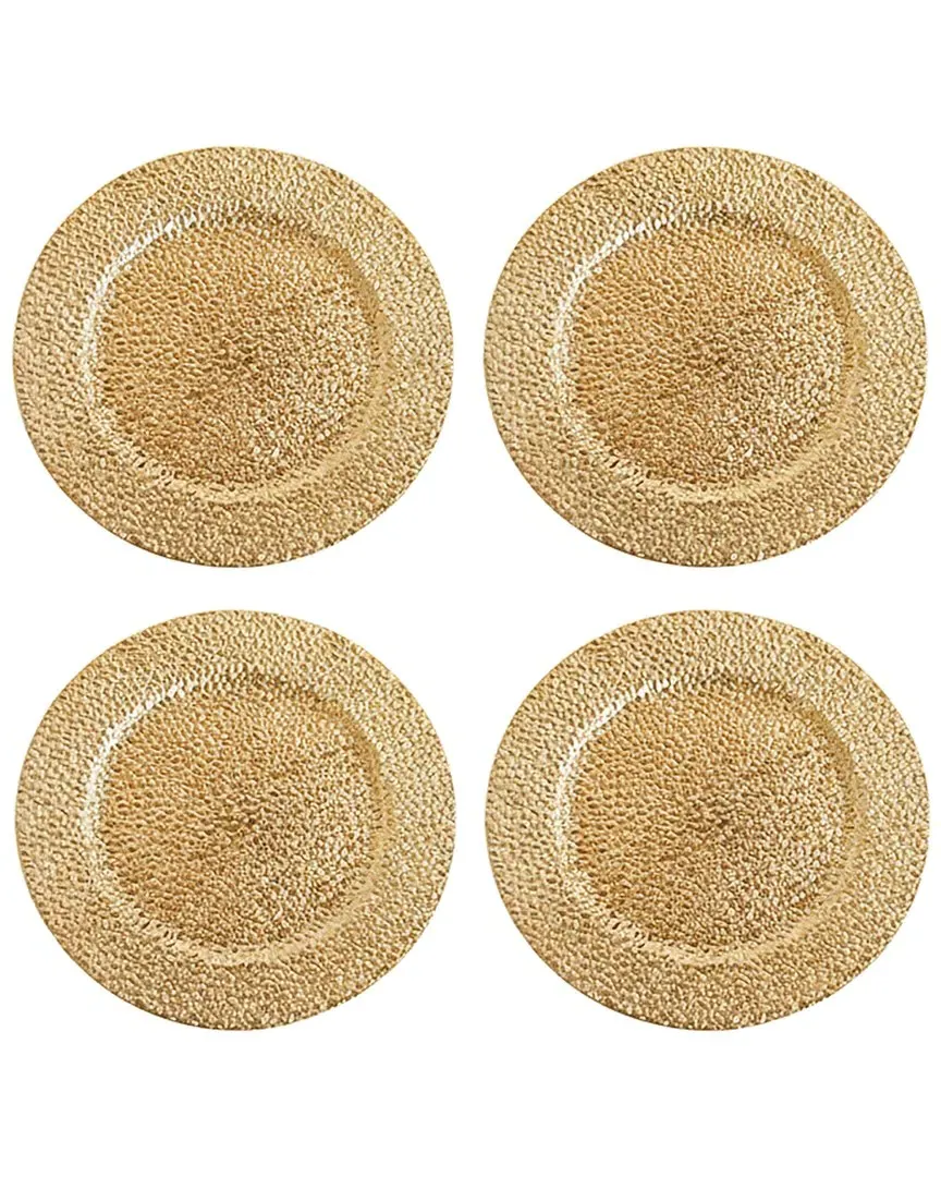 Elara Set of 4 Charger Plates - Gold, Polypropylene