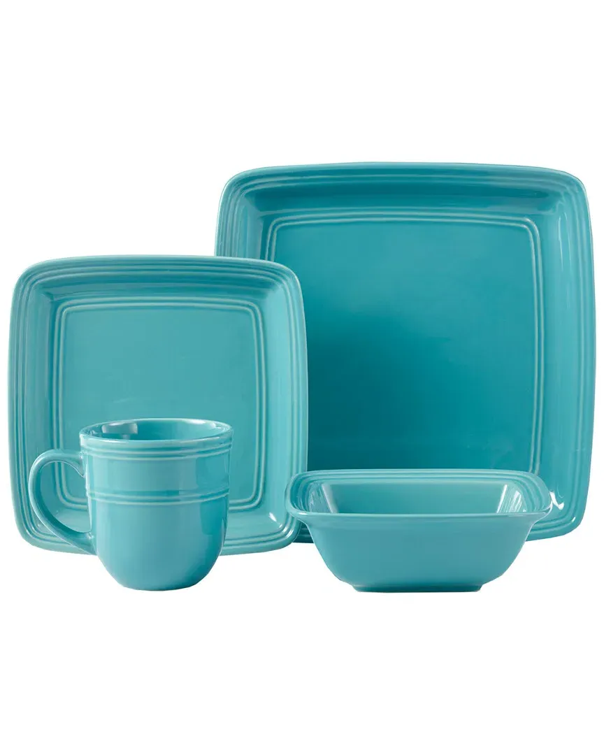 Madelyn Square 16pc Dinnerware Set - Turquoise image