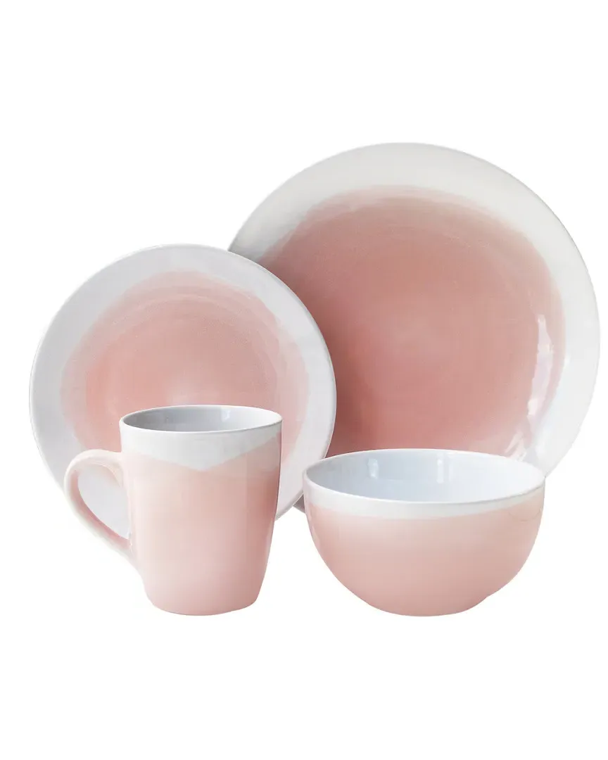Oasis 16-Piece Dinner Set - Pink, Stoneware image