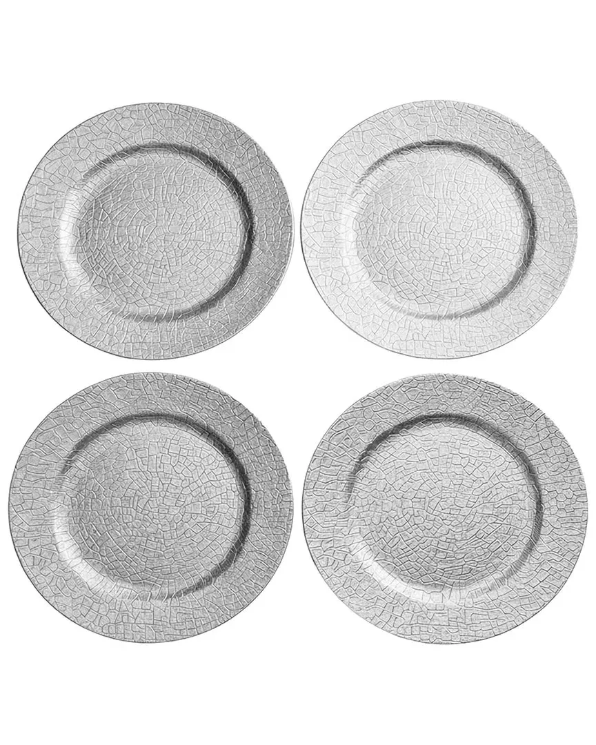Rhiannon Set of 4 Charger Plates - Silver, Polypropylene