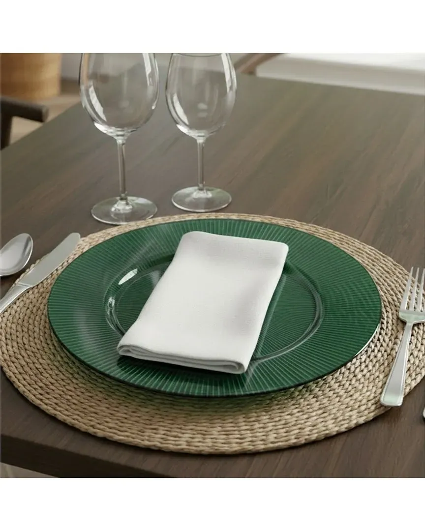 Sunray Glass Charger Plate - Green image