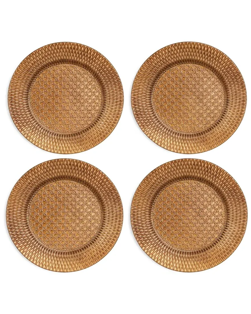 Weaver Set of 4 Charger Plates - Gold, Polypropylene