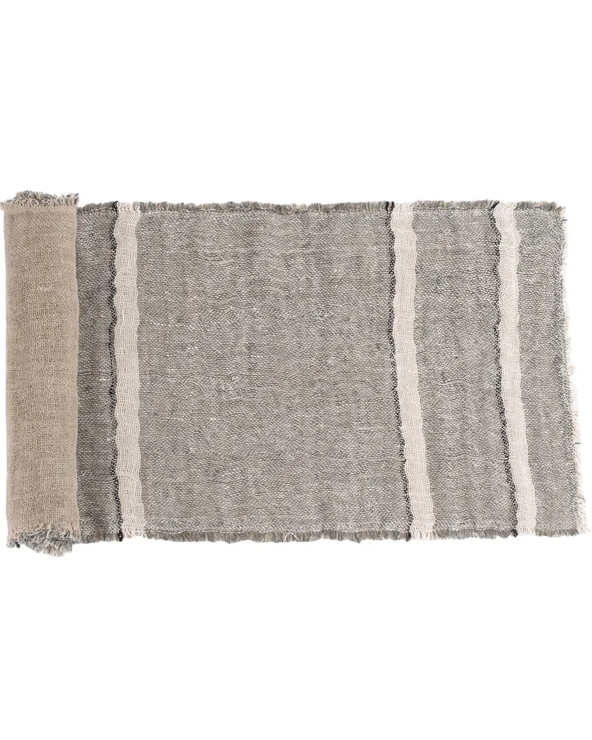 Akin 108in Table Runner - Kale, Linen