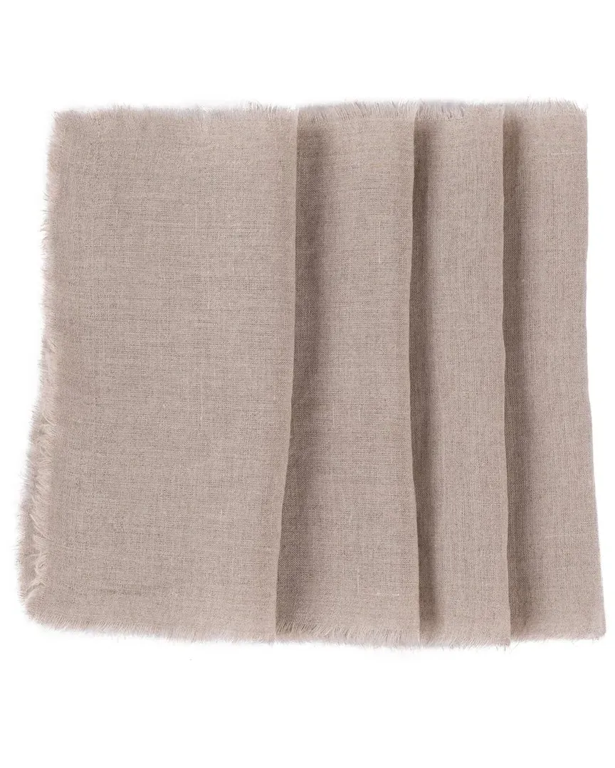 Brisbane Set of 4 Cocktail Napkins - Natural, Linen